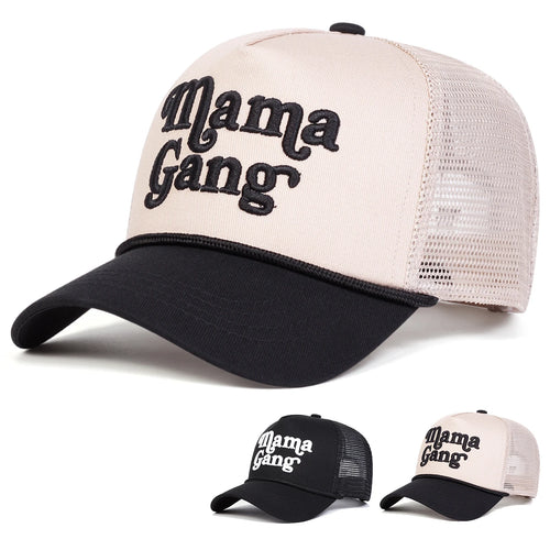Unisex Mamagang Letter Embroidery Baseball Net Caps Spring Summer Outdoor Adjustable Casual Hats Hip