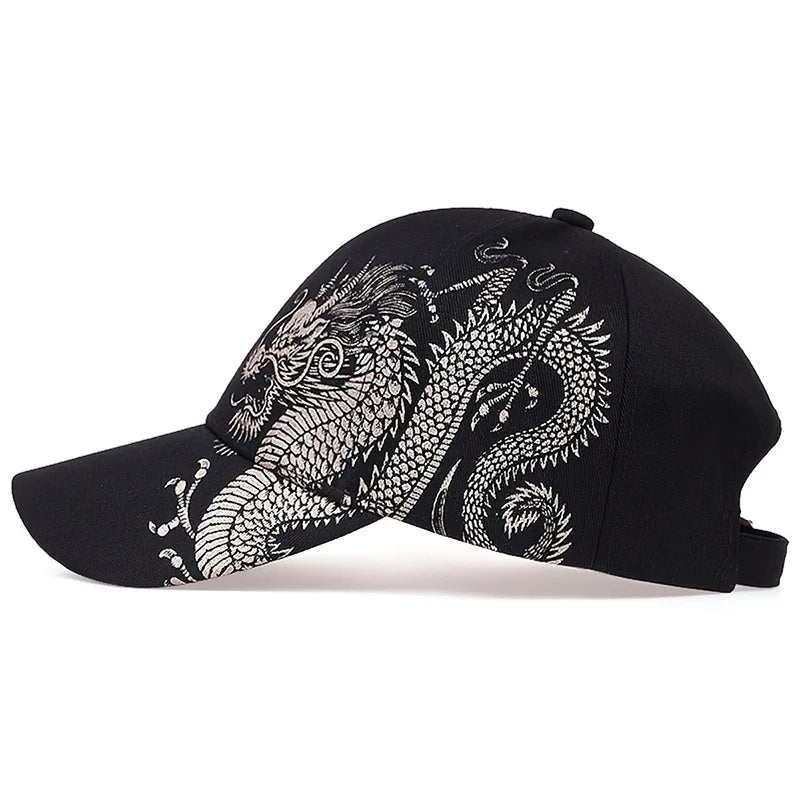 Unisex Golden Dragon Printing Baseball Caps Adjustable Casual Hats Spring Autumn Outdoor Sunscreen