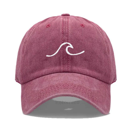 Men S Baseball Cap Women Washed Cotton Waves Embroidery Dad Hat Sport Golf Caps Man Sun Hats