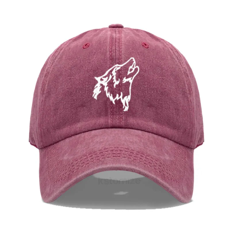 Women S Baseball Cap Men Washed Cotton Wolf Howl Embroidery Dad Hat Sport Golf Caps Man Sun Hats