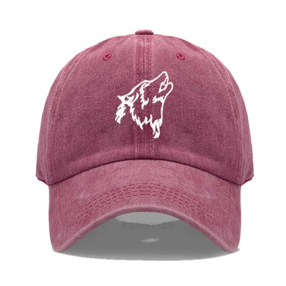 Women S Baseball Cap Men Washed Cotton Wolf Howl Embroidery Dad Hat Sport Golf Caps Man Sun Hats