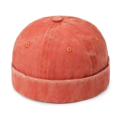 Women Men Solid Cotton Cap Hat Washed Denim Beanie Spring Autumn Retro Adjustable Docker Sailor