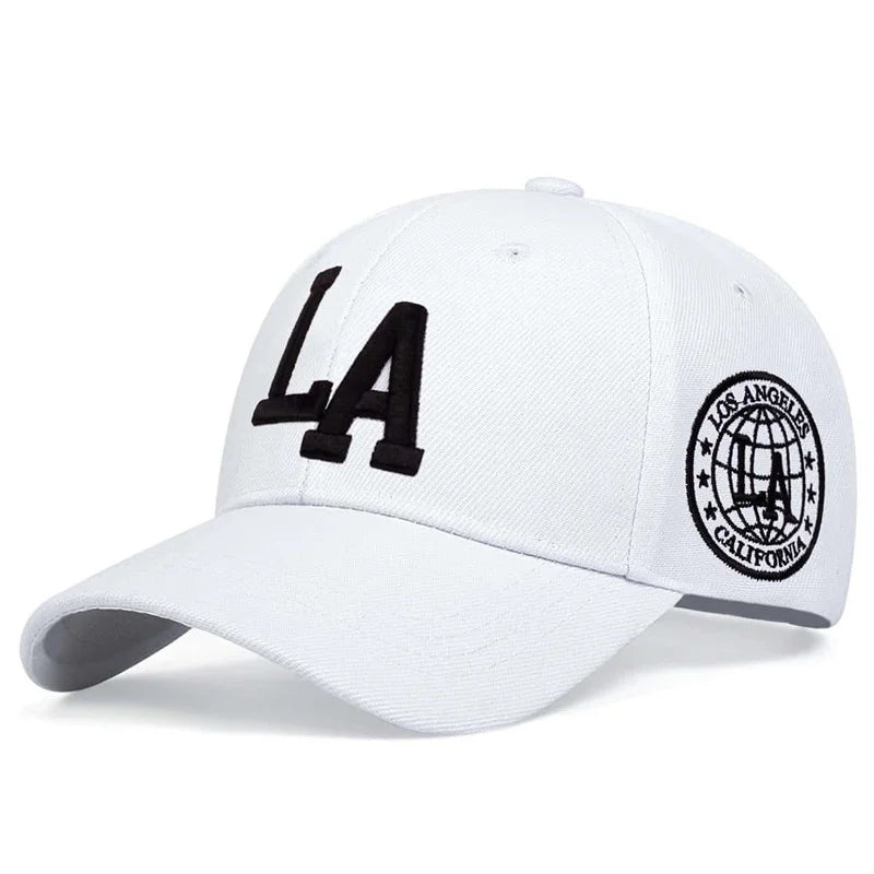 Unisex La Letter Embroidery Snapback Baseball Caps Spring Autumn Outdoor Adjustable Casual Hats