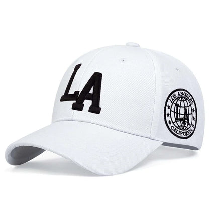 Unisex La Letter Embroidery Snapback Baseball Caps Spring Autumn Outdoor Adjustable Casual Hats