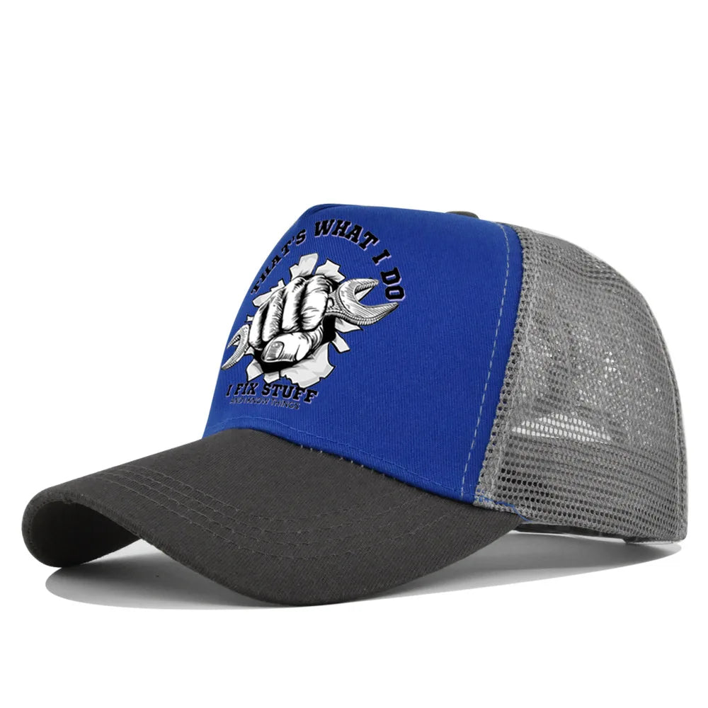 Spring Summer Printed Mesh Breathable Baseball Cap Personality Logo Men Women Couples Visor Hat