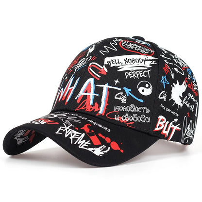 Graffiti Printing Baseball Cap Outdoor Cotton Shade Hat Men Women Summer Caps Adjustable Leisure