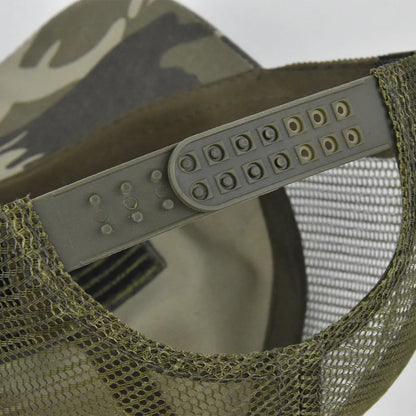 Unisex Camouflage Tactics Cap Embroidered Patch Draw Baseball Male Female Trucker Hat Mesh