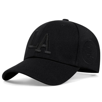 Unisex La Letter Embroidery Snapback Baseball Caps Spring Autumn Outdoor Adjustable Casual Hats