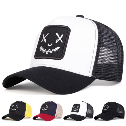 Unisex Xx Smiling Face Embroidery Baseball Net Caps Spring Summer Outdoor Adjustable Casual Hats
