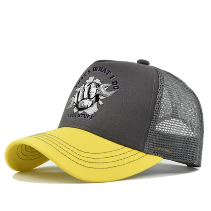Spring Summer Printed Mesh Breathable Baseball Cap Personality Logo Men Women Couples Visor Hat