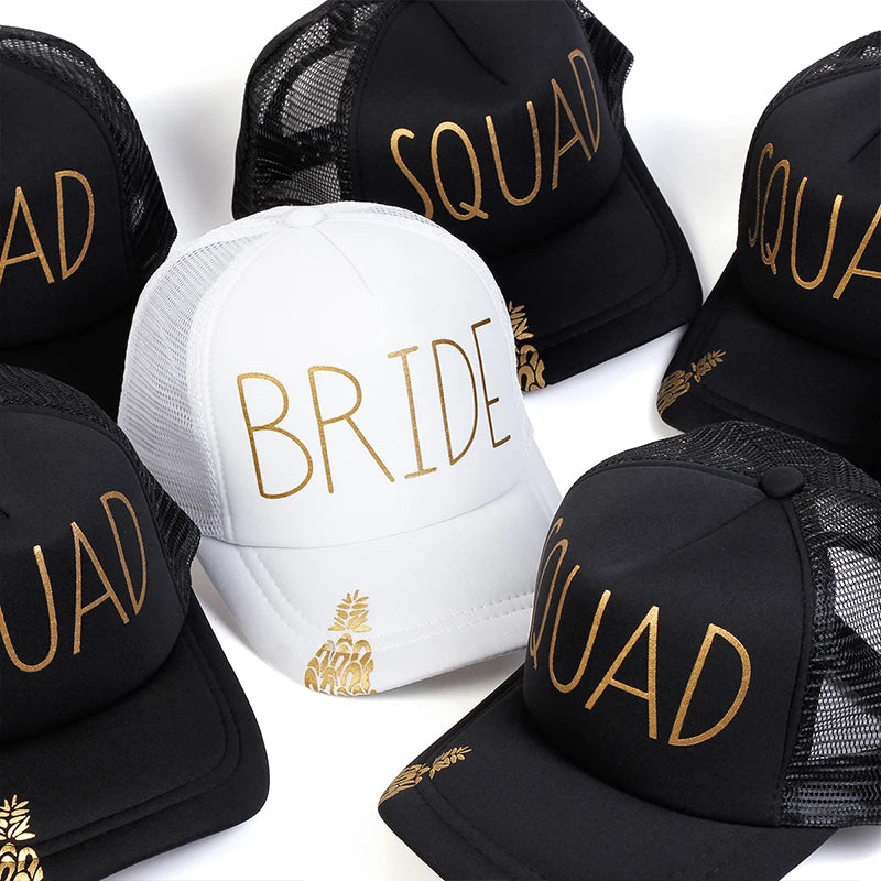 Unisex Casual Baseball Cap Sports Snapback Golf Hat Squad Bride Printing Hip Hop Hats Summer