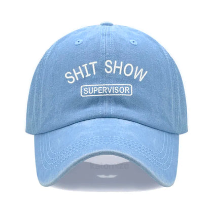 Men S Baseball Cap Women Sport Golf Caps Man Washed Cotton Shit Show Supervisor Embroidery Dad Hat