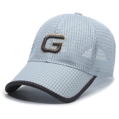 Embroidered Letters G Mesh Baseball Cap Breathable Sunshade Outdoor Casual Visor Hats Women Men