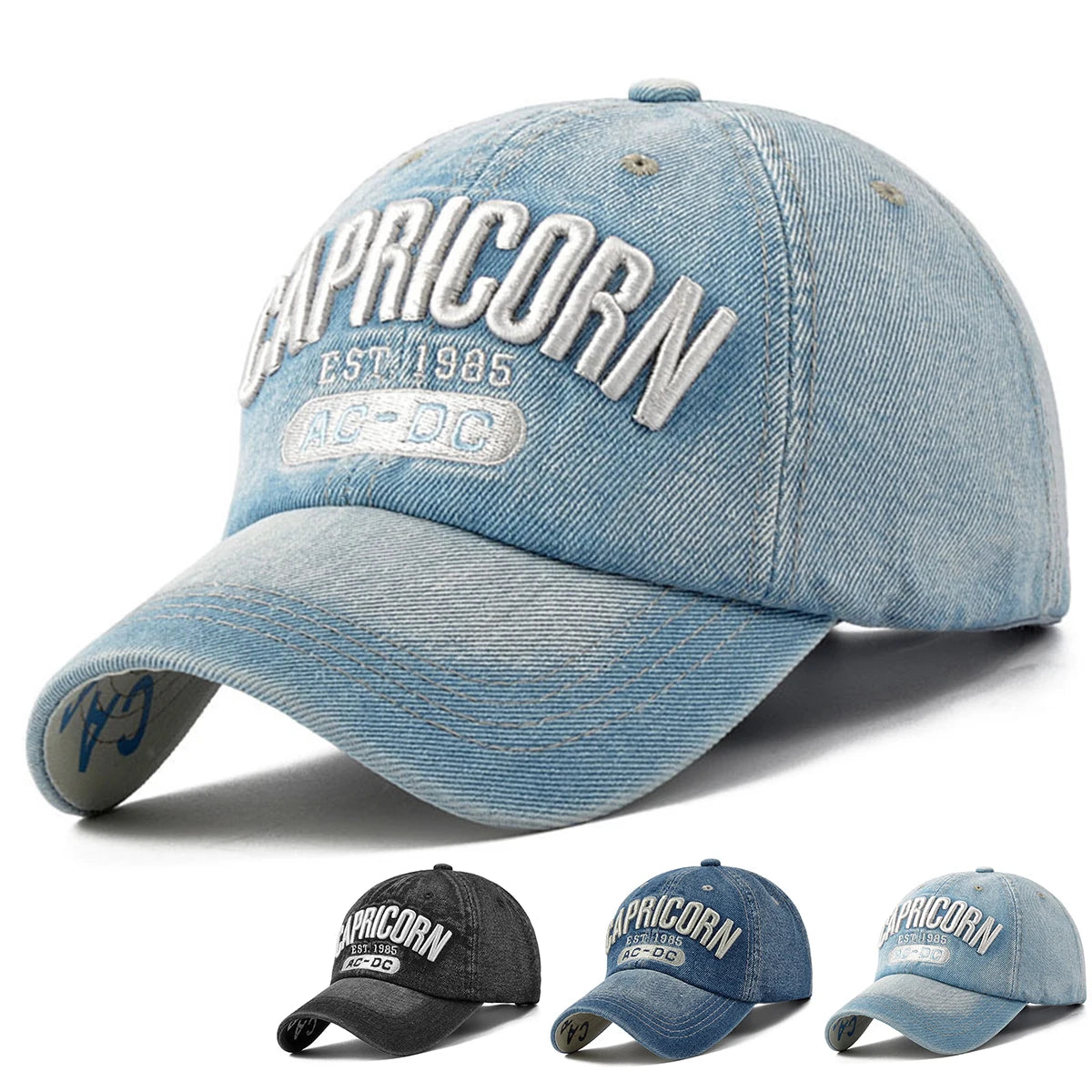Unisex Capricorn Letter Embroidery Baseball Caps Spring Autumn Outdoor Sunscreen Hat Adjustable