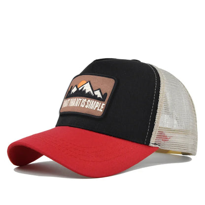 Brand Letter Mesh Breathable Hat Women Men Embroidery Baseball Cap Snapback Sunshade Outdoor Sunhat