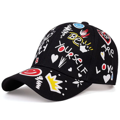 Letter Printing Graffiti Hip Hop Baseball Cap Outdoor Couple Universal Wild Sun Hat Sports Casual