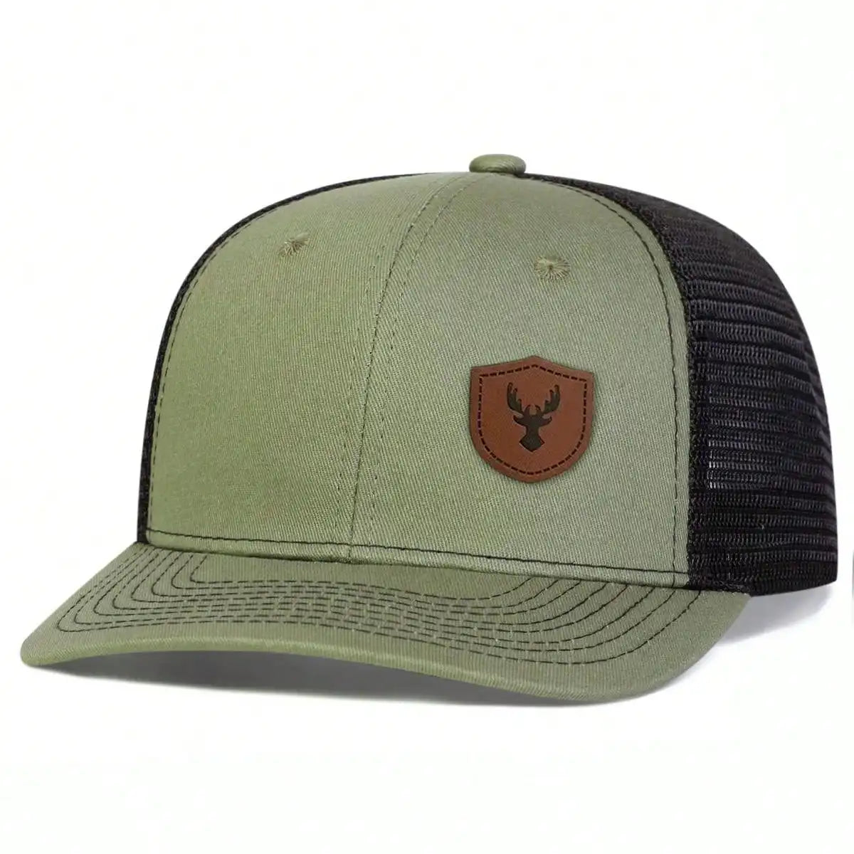 Unisex Deer Antlers Leather Label Baseball Net Caps Spring Summer Outdoor Adjustable Casual Hats Hip
