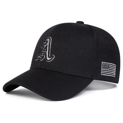 Unisex Letter Embroidery Side American Flag Baseball Cap Spring Autumn Outdoor Adjustable Casual Hat
