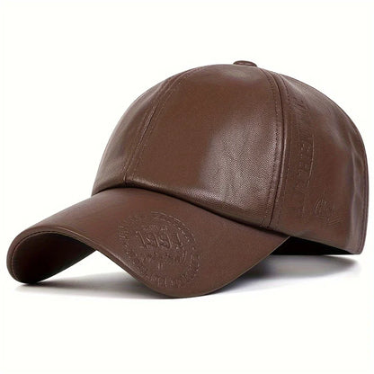 Unisex Vintage Leather Baseball Caps Spring Autumn Outdoor Sunscreen Hat Adjustable Casual Trucker