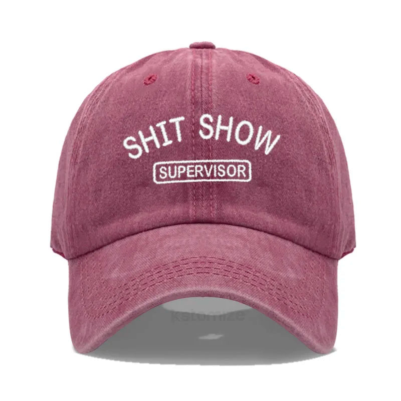 Men S Baseball Cap Women Sport Golf Caps Man Washed Cotton Shit Show Supervisor Embroidery Dad Hat
