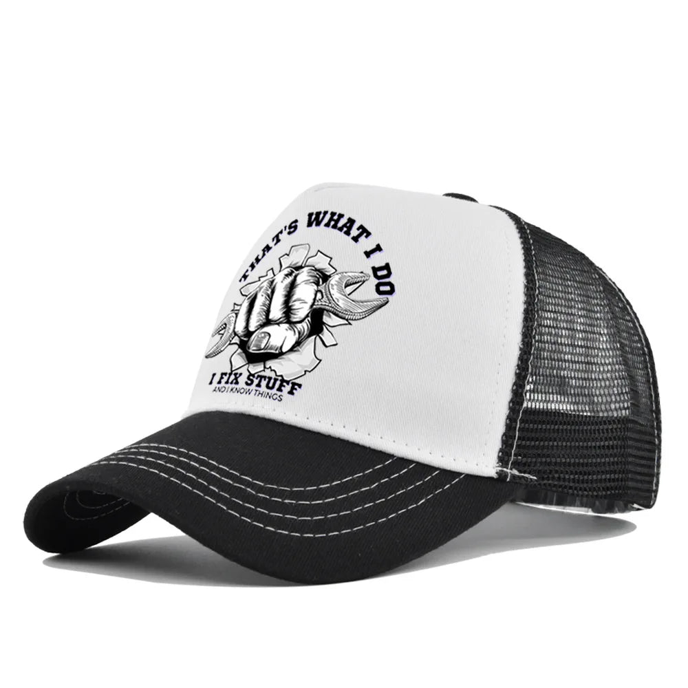 Spring Summer Printed Mesh Breathable Baseball Cap Personality Logo Men Women Couples Visor Hat