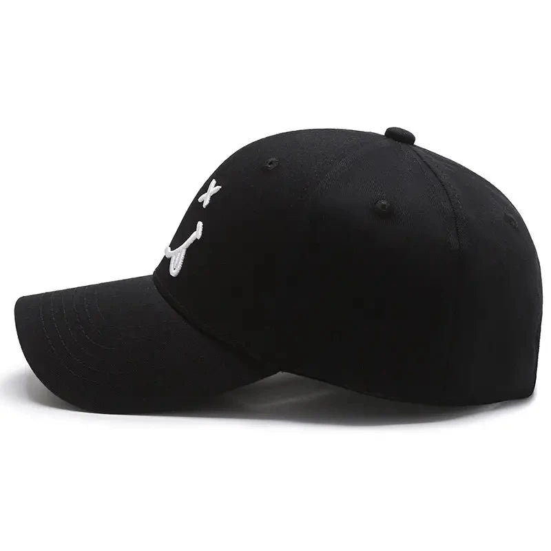 Men Women Smile Face Embroidery Baseball Caps Cotton Adjustable Snapback Hats Hip Hop Trucker Cap
