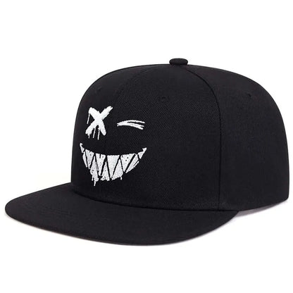 Unisex Personality Ghost Expression Embroidery Hip-Hop Hats Outdoor Adjustable Casual Baseball Caps