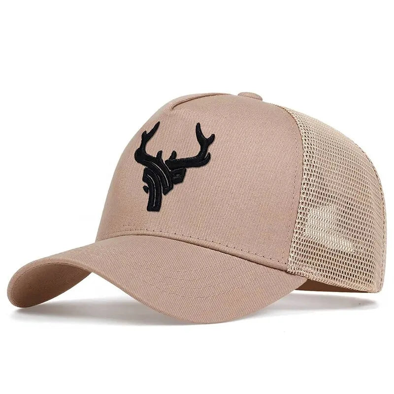 Unisex Animal Antlers Embroidery Baseball Net Caps Spring Summer Outdoor Adjustable Casual Hats