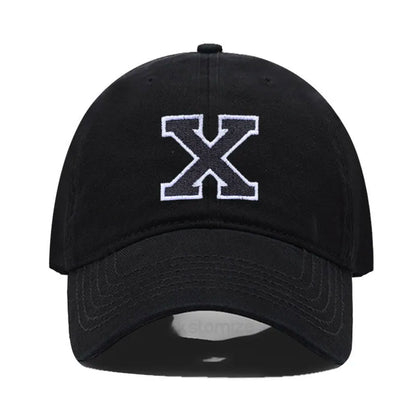 Initial Letter A-Z Embroider Baseball Cap Men Womne Soft Cotton Team Sport Visors Snapback Caps