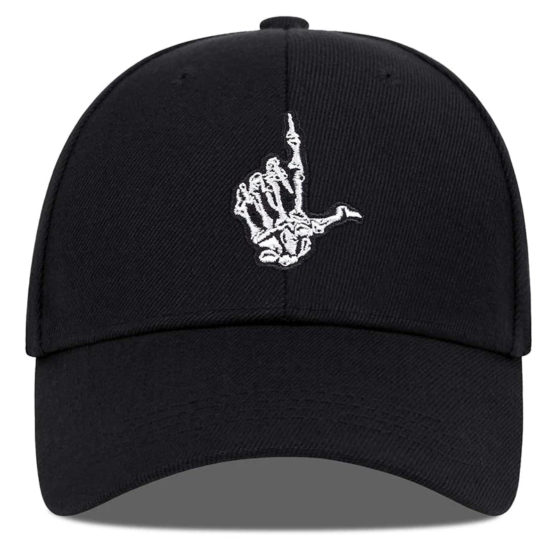 Unisex Skeleton Fingers Embroidery Baseball Caps Spring Autumn Outdoor Adjustable Casual Hats