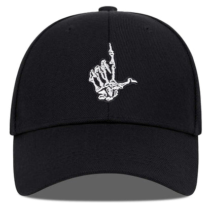 Unisex Skeleton Fingers Embroidery Baseball Caps Spring Autumn Outdoor Adjustable Casual Hats
