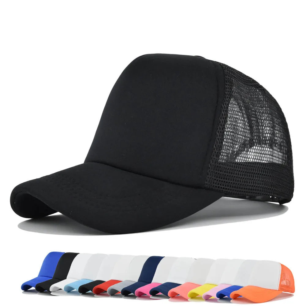 New 2026 Summer Mesh Baseball Cap for Unisex High Quality Adjustable Breathable Trucker Outdoor Sport Sun Hat Snapback Casquette