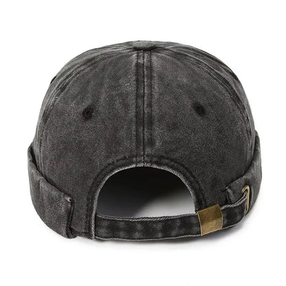 Women Men Solid Cotton Cap Hat Washed Denim Beanie Spring Autumn Retro Adjustable Docker Sailor