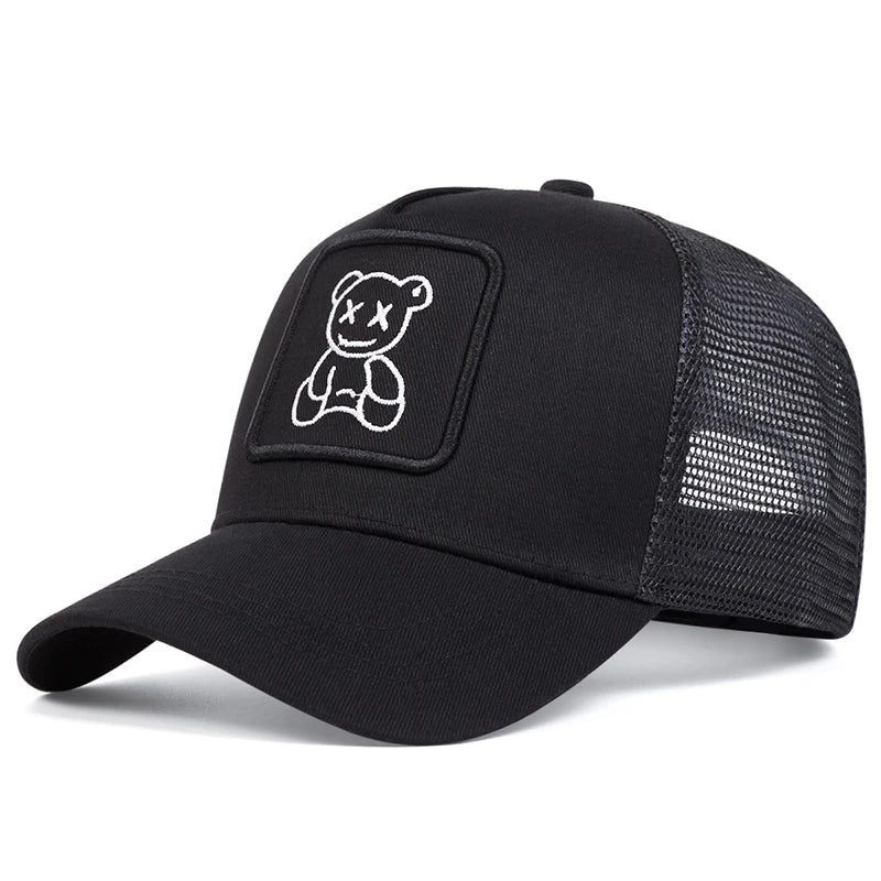 Unisex Xx Little Bear Embroidery Baseball Net Caps Spring Summer Outdoor Adjustable Casual Hats