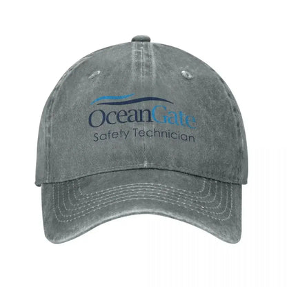 Vintage Oceangate Safety Technician Baseball Cap Unisex Style Distressed Washed Headwear Outdoor All