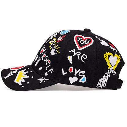 Letter Printing Graffiti Hip Hop Baseball Cap Outdoor Couple Universal Wild Sun Hat Sports Casual