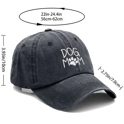 Dog Mom Embroidered Baseball Cap Women Men Adjustable Soft Cotton Dad Hat Unisex Classic Golf Caps