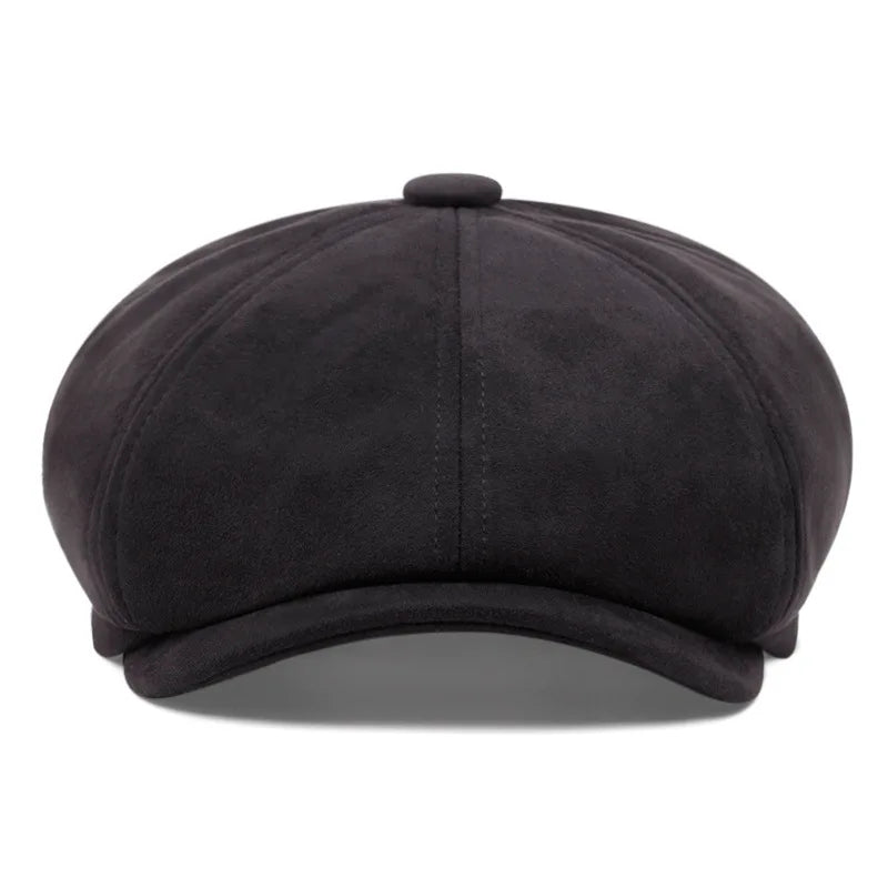 Suede Winter Retro Newsboy Caps Men Gentry Outdoor Octagonal Hat Painters Hats Adjustable Gatsby