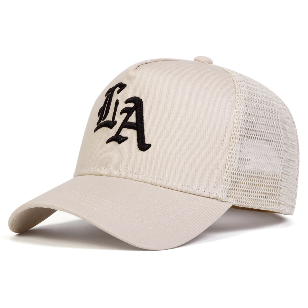 Unisex La Letter Embroidery Baseball Net Caps Hip Hop Cap Spring Summer Outdoor Adjustable Casual