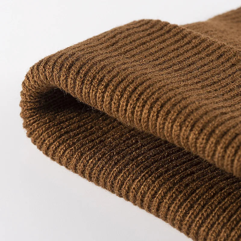 Women Men Autumn Winter Warm Beanie Hat Solid Color Lady Male Stretch Knitted Crochet Beanies Cap