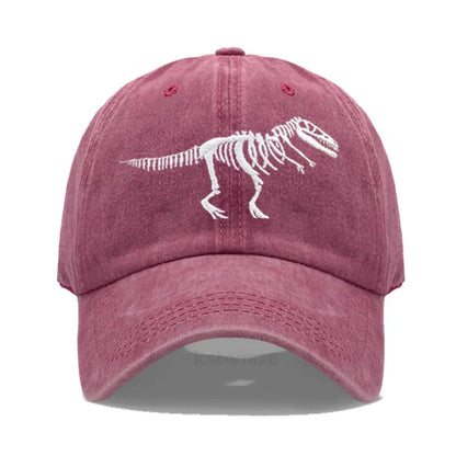 Cotton Baseball Cap Men Women Unisex Embroidery Dinosaur Tyrannosaurus Rex Dad Hat Protection