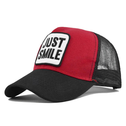 Letters Embroidered Mesh Baseball Cap Men Women Hip Hop Snapback Adjustable Outdoor Sports