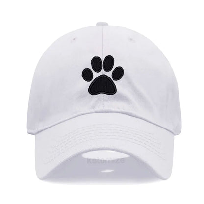 Dog Paw Embroidered Baseball Cap Women Men Adjustable Washed Cotton Dad Hat Unisex Classic Golf Caps