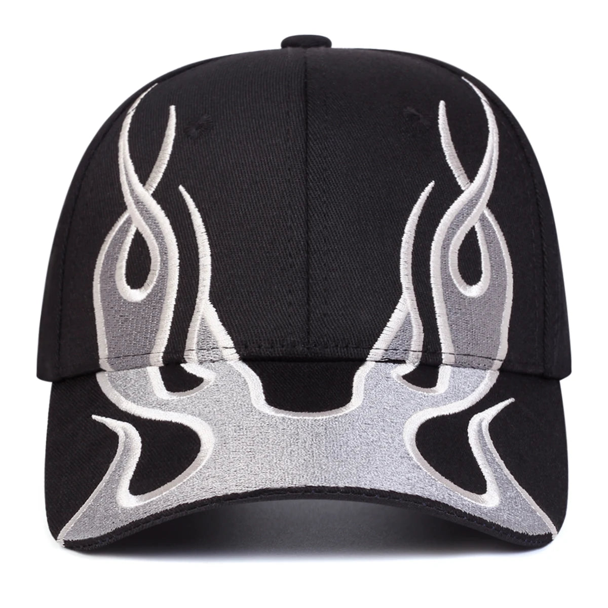 Unisex Flame Embroidery Baseball Caps Spring Autumn Outdoor Adjustable Casual Hats Hip Hop Hat