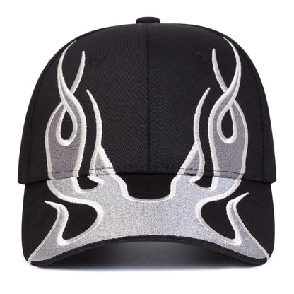 Unisex Flame Embroidery Baseball Caps Spring Autumn Outdoor Adjustable Casual Hats Hip Hop Hat