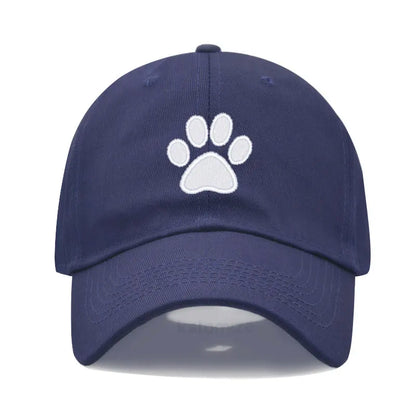Dog Paw Embroidered Baseball Cap Women Men Adjustable Washed Cotton Dad Hat Unisex Classic Golf Caps