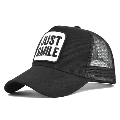 Letters Embroidered Mesh Baseball Cap Men Women Hip Hop Snapback Adjustable Outdoor Sports