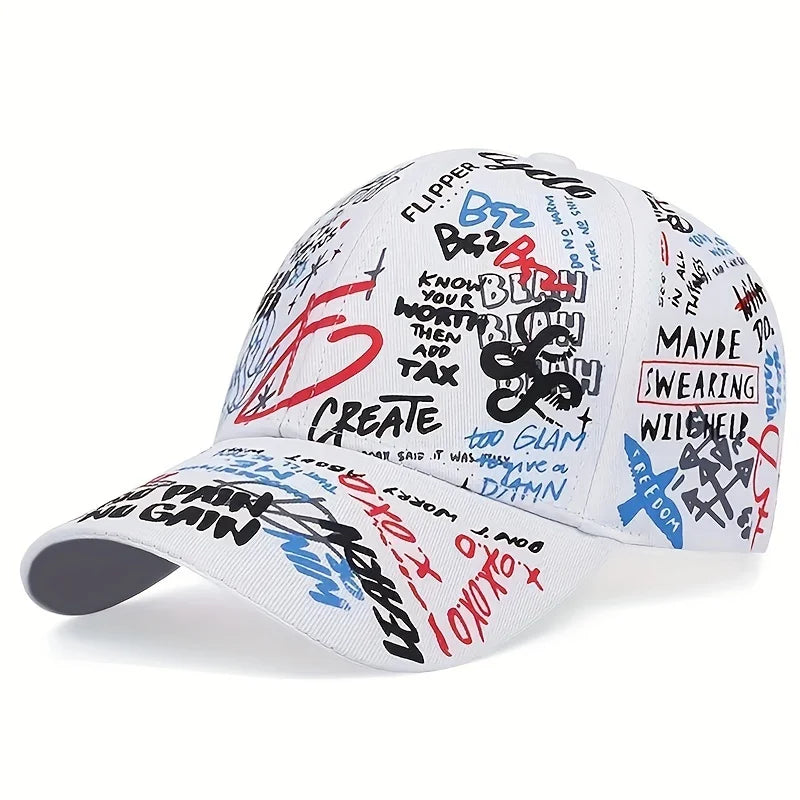 Graffiti Printing Baseball Cap Outdoor Cotton Casquatte Hat Men Women Summer Sun Hats Adjustable Hip