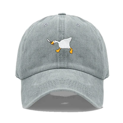 Unisex Dad Hat Embroidered Goose Pattern Fashionable Style Duckbill Cap Men Women