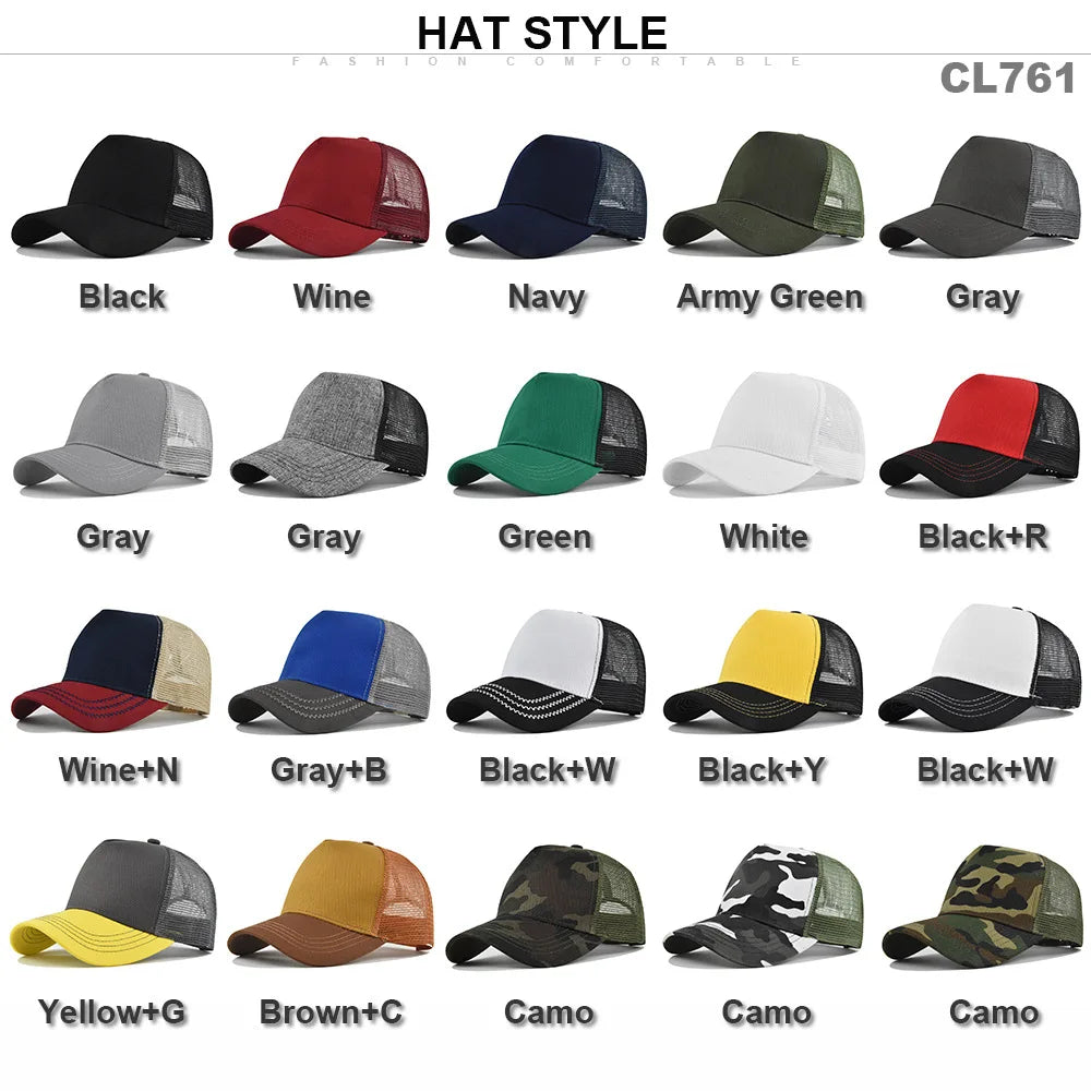 Sunhat Outdoors Trucker Hat Cotton Mesh Breathablebaseball Cap Women Men Summer Sunshade Meshcap